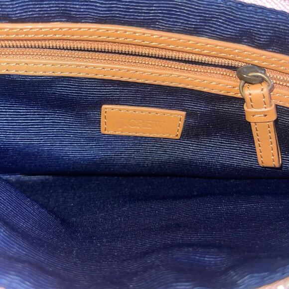 J.Crew Silk Pink Striped Chain Strap Purse Handbag Small Preppy Casual - Picture 3 of 3